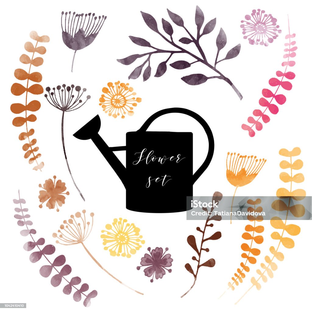 Floral cards vintage Watercolor vector floral card. Flower stock vector