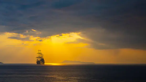 Photo of Pirate ship at the open sea