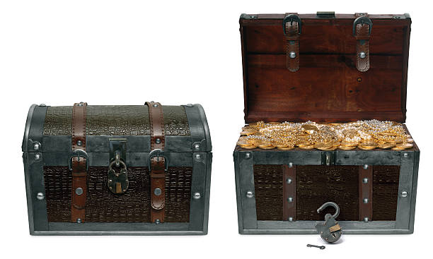 Treasure Chests on white  treasure chest photos stock pictures, royalty-free photos & images