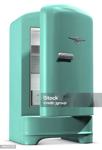 Retro Fridge Stock Photo - Download Image Now - Retro Style, Refrigerator, Appliance