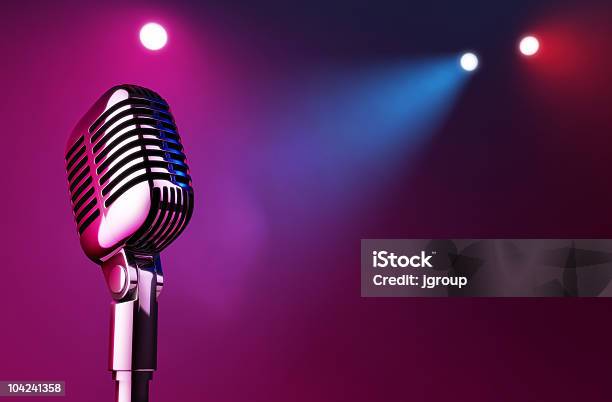 On Stage Stock Photo - Download Image Now - Microphone, Music, Stage - Performance Space