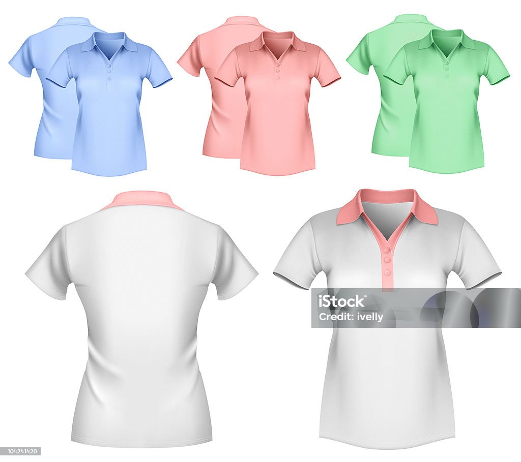 Kobieta kolor i białe Koszulka polo szablon projektu. - Grafika wektorowa royalty-free (Biały)