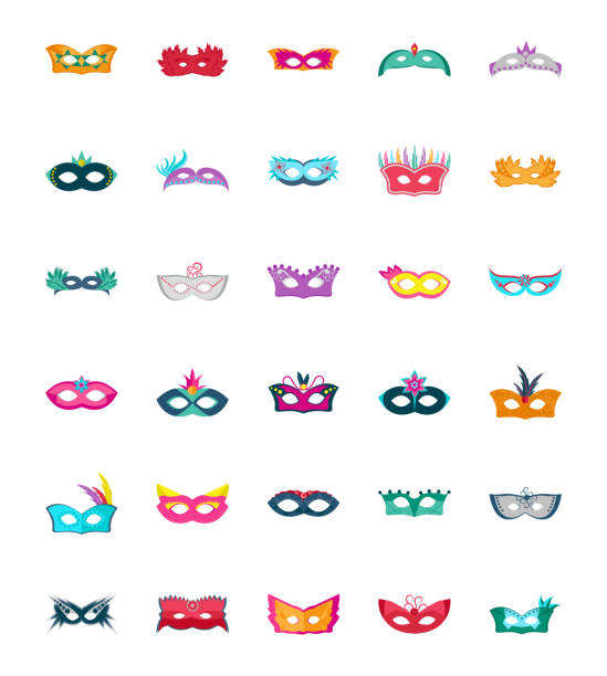 ciclo Corea nudo Ilustración de De Iconos Vector Plano Máscara De Carnaval y más Vectores  Libres de Derechos de Máscara para los Ojos - Máscara para los Ojos,  Máscara - Disfraz, Celebración - Ocasión especial - iStock
