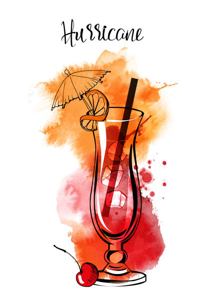 허리케인 - hurricane cocktail stock illustrations