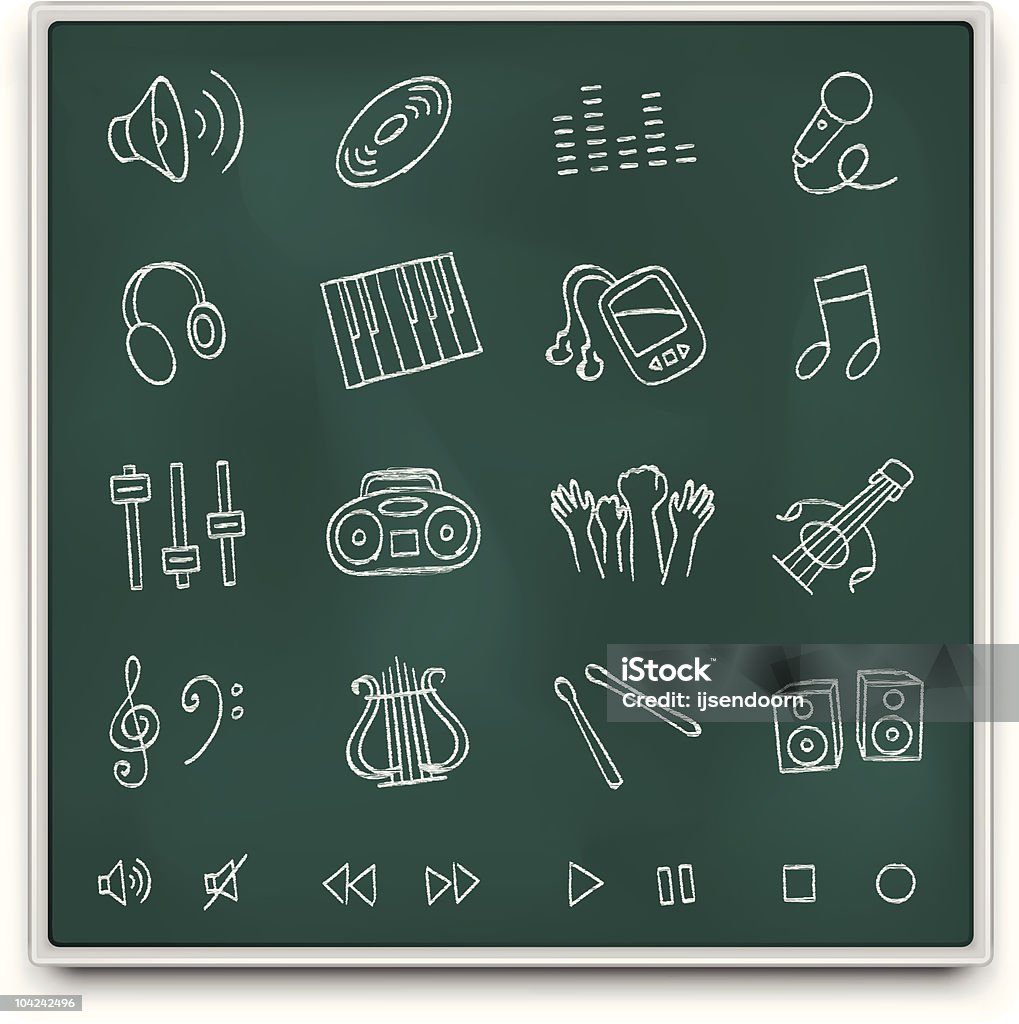 Chalkboard icone - arte vettoriale royalty-free di Allegro