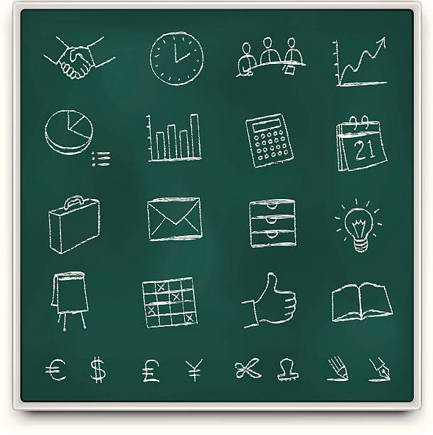 Chalkboard office icons http://www.drawperfect.com/istock/file_notes.gif sign language class stock illustrations