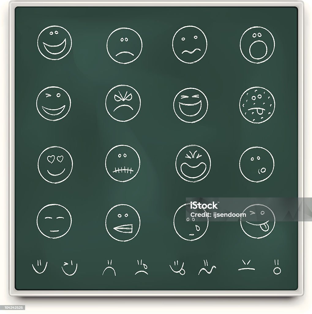 黒板 emoticons - スマイルマークのロイヤリティフリーベクトルアート