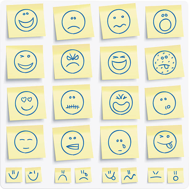 Emoticons postit notes http://www.drawperfect.com/istock/file_notes.gif part of a series stock illustrations
