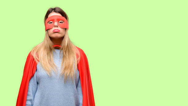 istock Young super woman with sleepy expression, being overworked and tired 1042425588