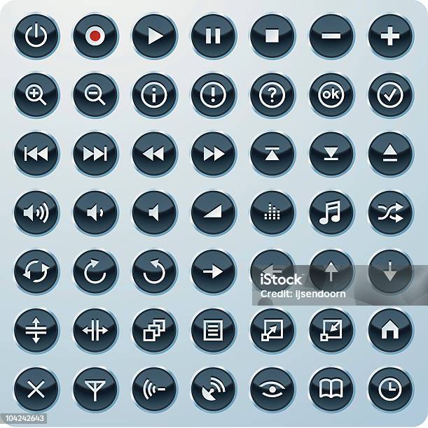 Панель Управления Иконки — стоковая векторная графика и другие изображения на тему Next - английское слово - Next - английское слово, Аудиооборудование, Без людей