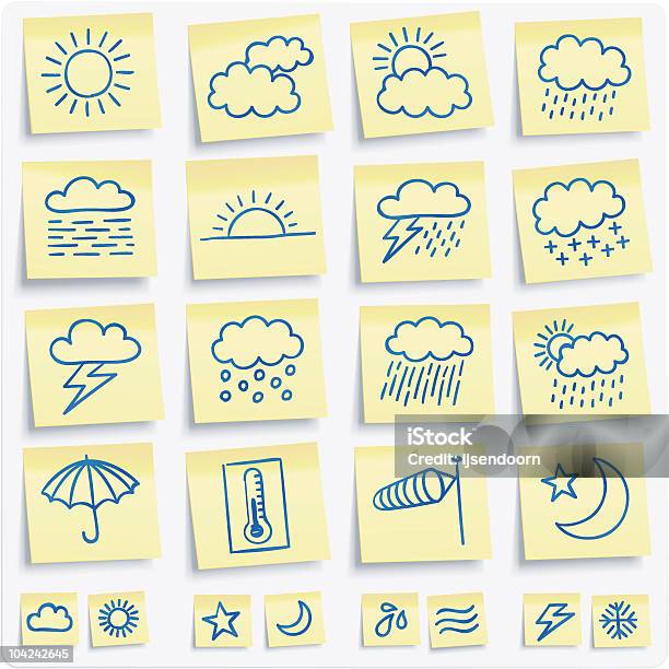 Weather Notes Stock Illustration - Download Image Now - Meteorology, Weather, Drawing - Activity