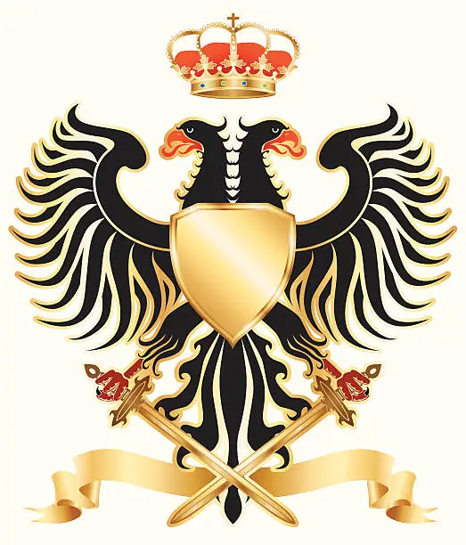 Vector illustration of Double-headed eagle coat of arms