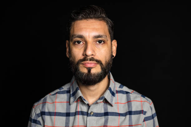 Portrait of bearded handsome man