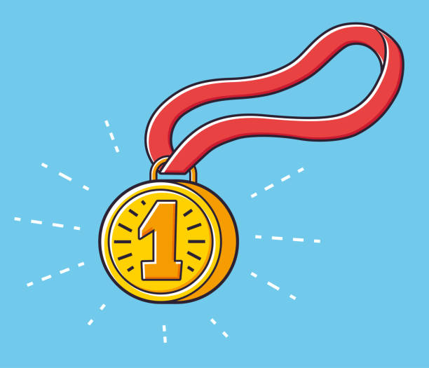 First Place Gold Medal Stock Illustration - Download Image Now - Medal,  Cartoon, Gold - Metal - iStock