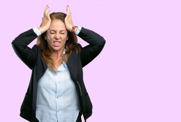 istock terrified and nervous expressing anxiety and panic gesture, overwhelmed 1042433978