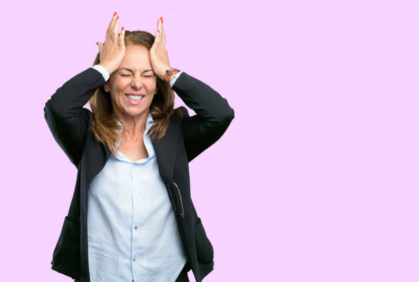 istock terrified and nervous expressing anxiety and panic gesture, overwhelmed 1042433982