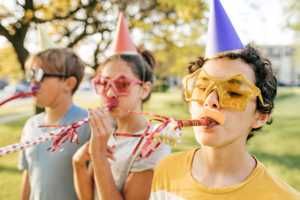 istock Kids having fun on birthday party 1042447354