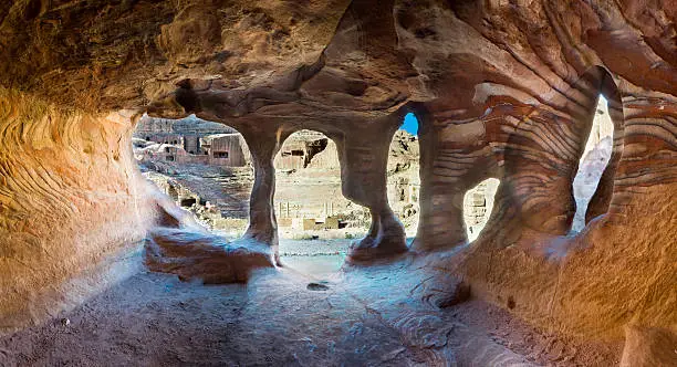 An ancient cave town placed in Jordan