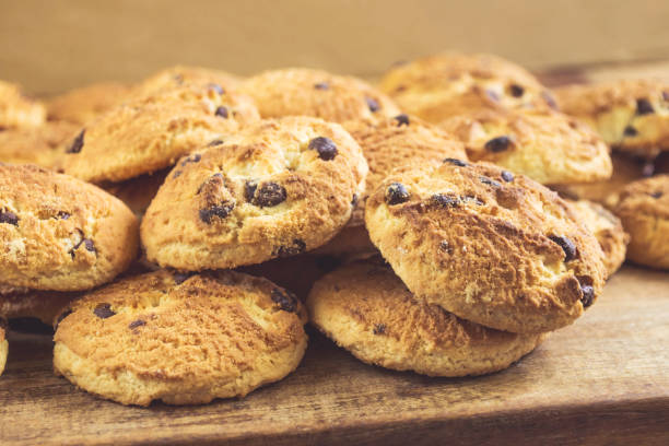 istock Chocolate chip cookies on board 1042450134