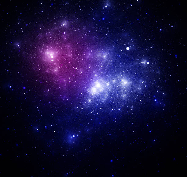 Blue space nebula stock photo