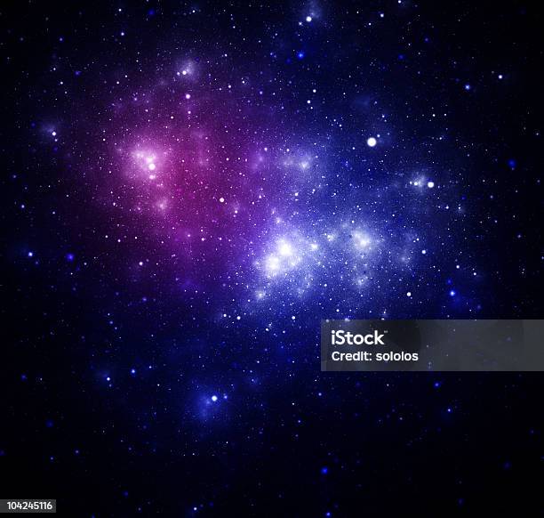 Blue Space Nebula Stock Photo - Download Image Now - Galaxy, Star - Space, Outer Space