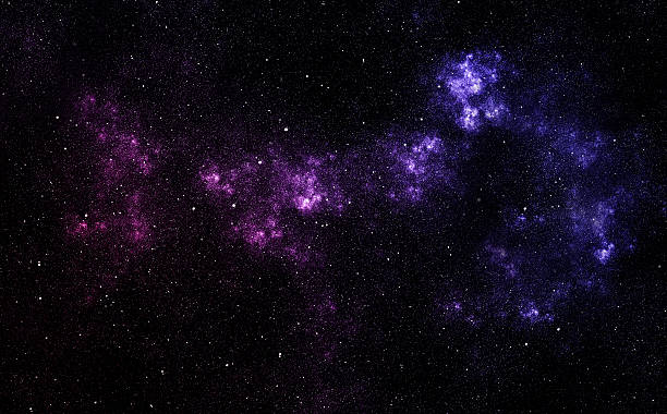 abstrato azul estrela nebulosa - milky way imagens e fotografias de stock
