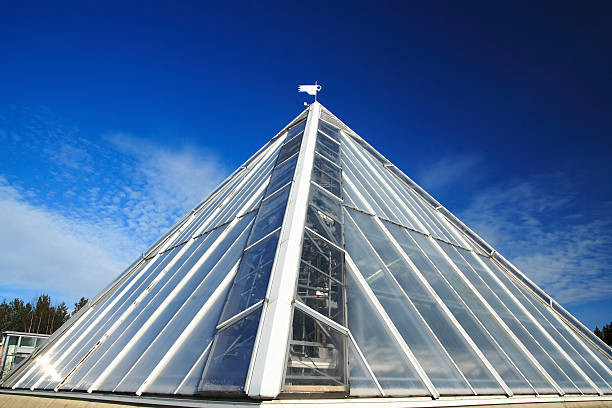 istock Glass pyramid Botanical garden in Finland 104245831
