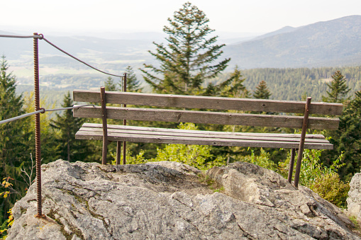 Bench seat on the großer Arber in Germany