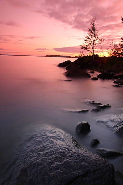 istock Sunset by the lake 104246172