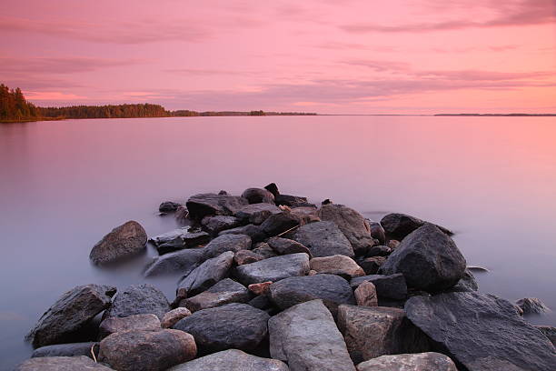 istock Sunset by the lake 104246189