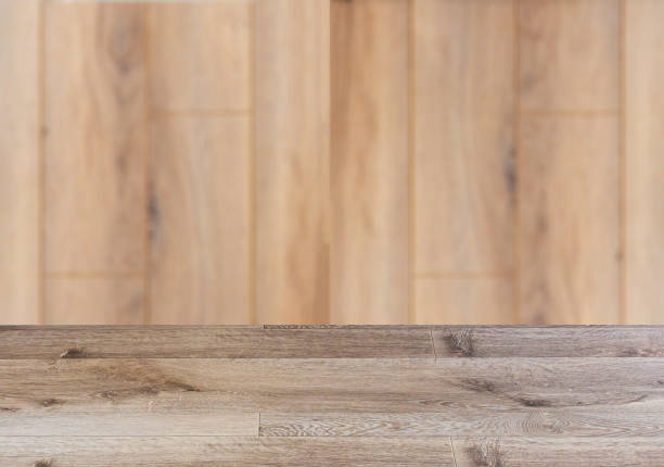 istock Background with empty wooden table. Flooring Texture of timbered board. Closeup. 1042469788
