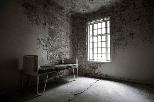 Empty Jail Cell in Alcatraz island, San Francisco, California, USA