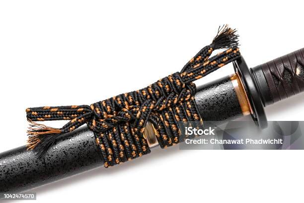 Sageo Cord For Tie The Scabbard Of Japanese Sword Isolated In White Background Stock Photo - Download Image Now