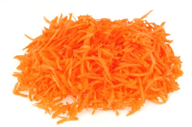 istock Grated carrots on a white background 1042484964