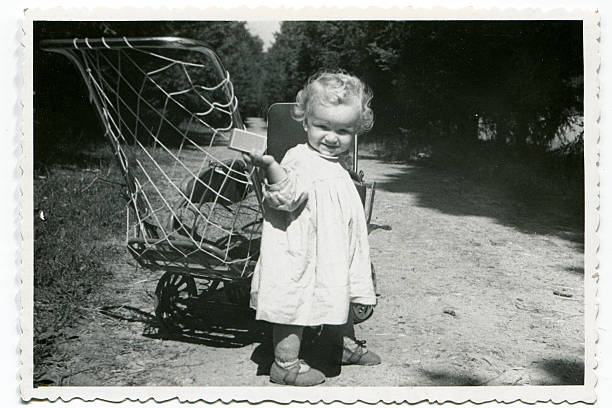 Vintage photo of baby (1955) stock photo