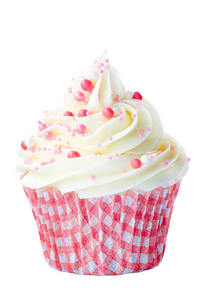 istock Pink and white cupcake with sprinkles 104248984