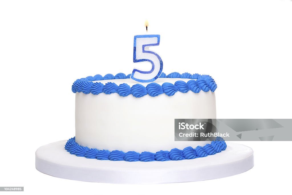 Birthday cake  Number 5 Stock Photo