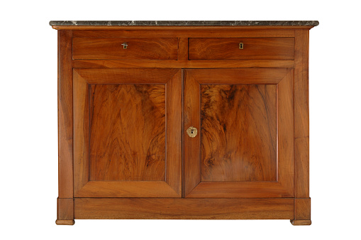 An old French sideboard from the XIX° century in walnut wood. Clipping path included