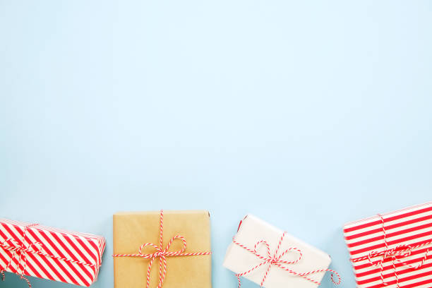 istock Rustic composition with different presents for winter season holidays. 1042510666