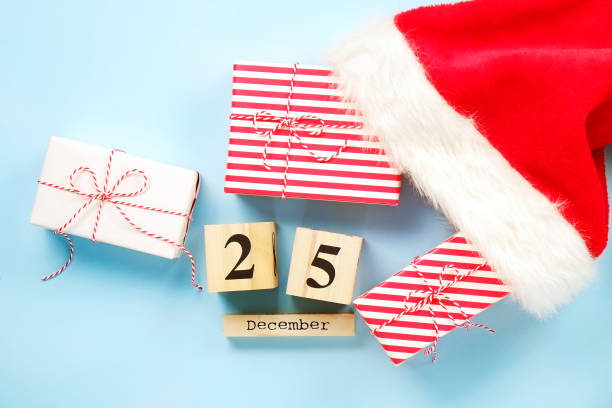 istock Rustic composition with different presents for winter season holidays. 1042512568
