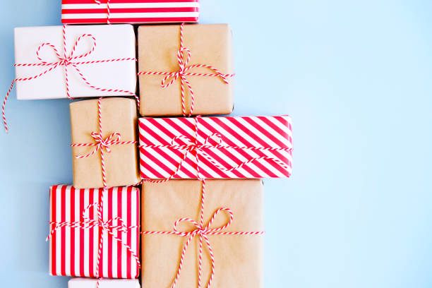 istock Rustic composition with different presents for winter season holidays. 1042512810