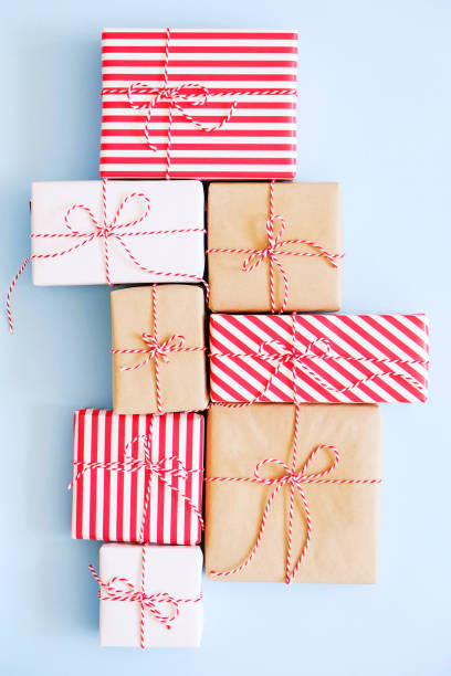 istock Rustic composition with different presents for winter season holidays. 1042512814
