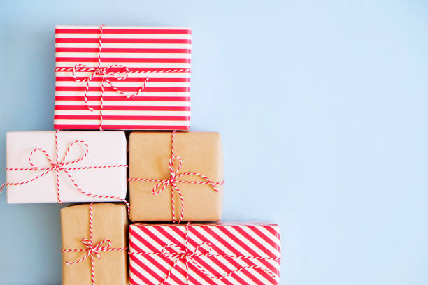 istock Rustic composition with different presents for winter season holidays. 1042512856