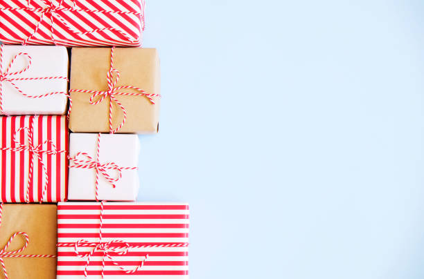 istock Rustic composition with different presents for winter season holidays. 1042512890