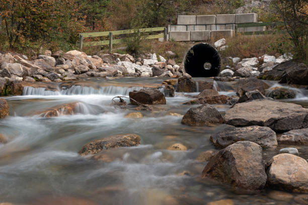 istock Sinclair Creek Passing through a Culvert at Radium Hot Springs 1042513912