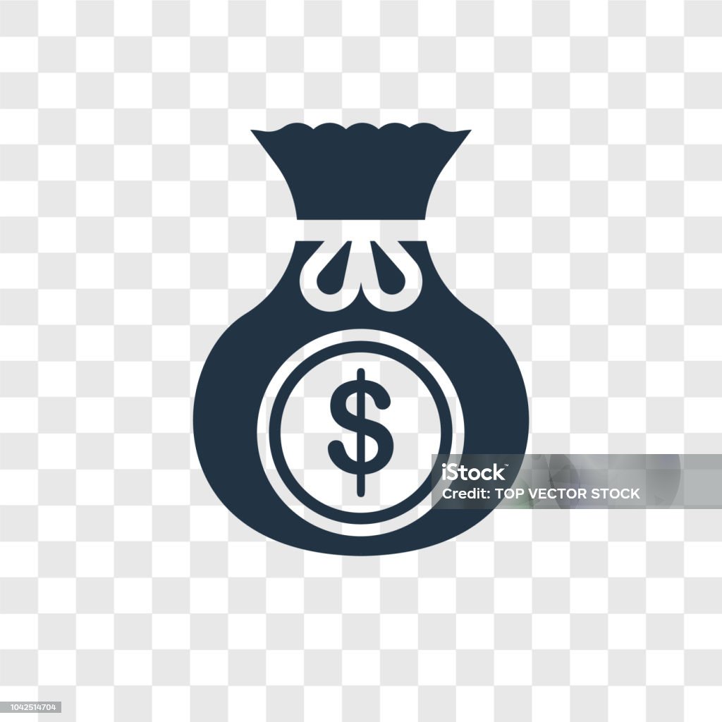 Money Bag Vector Icon Isolated On Transparent Background Money Bag  Transparency Logo Design Stock Illustration - Download Image Now - iStock