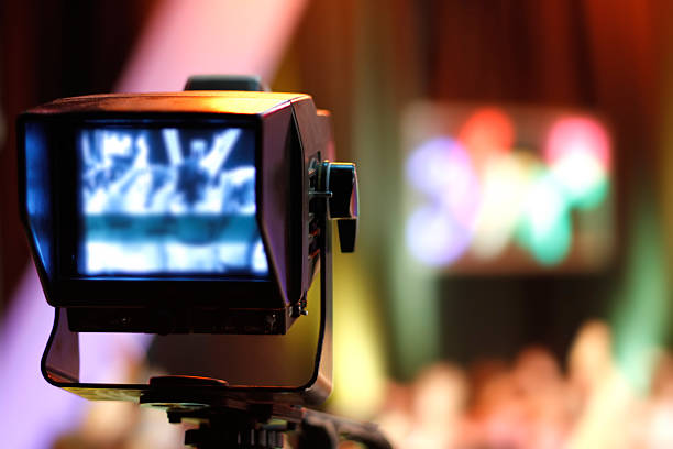istock Video Camera's Viewfinder While Filming a Stage Show 104251579