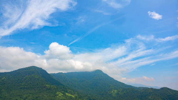 istock Blue sky and white cloud on green forest on mountain on daytime 1042517746