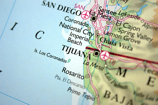 Map showing Tijuana