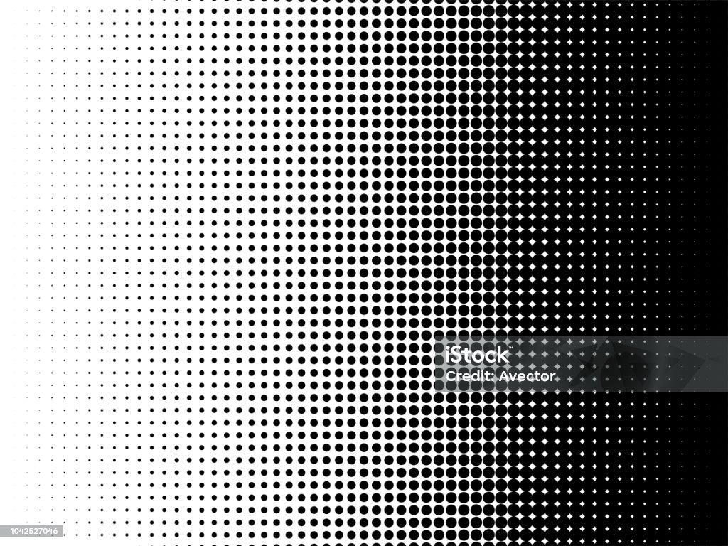 Radial halftone pattern texture. Vector black and white radial dot gradient background for retro, vintage wallpaper graphic effect. Monochrome pop art dot overlay for poster illustration Half Tone stock vector